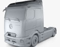 Mercedes-Benz Actros e 600 Camión Tractor 2 ejes 2024 Modelo 3D clay render