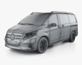 Mercedes-Benz EQV 2023 3D模型 wire render