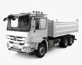 Mercedes-Benz Actros Tipper Truck 3-axle with HQ interior 2008 3d model