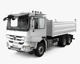 Mercedes-Benz Actros Tipper Truck 3-axle with HQ interior 2008 3d model
