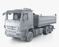 Mercedes-Benz Actros Tipper Truck 3-axle with HQ interior 2008 3d model clay render