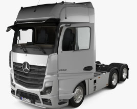 Mercedes-Benz Actros Camião Tractor 3 eixos com interior 2024 Modelo 3d