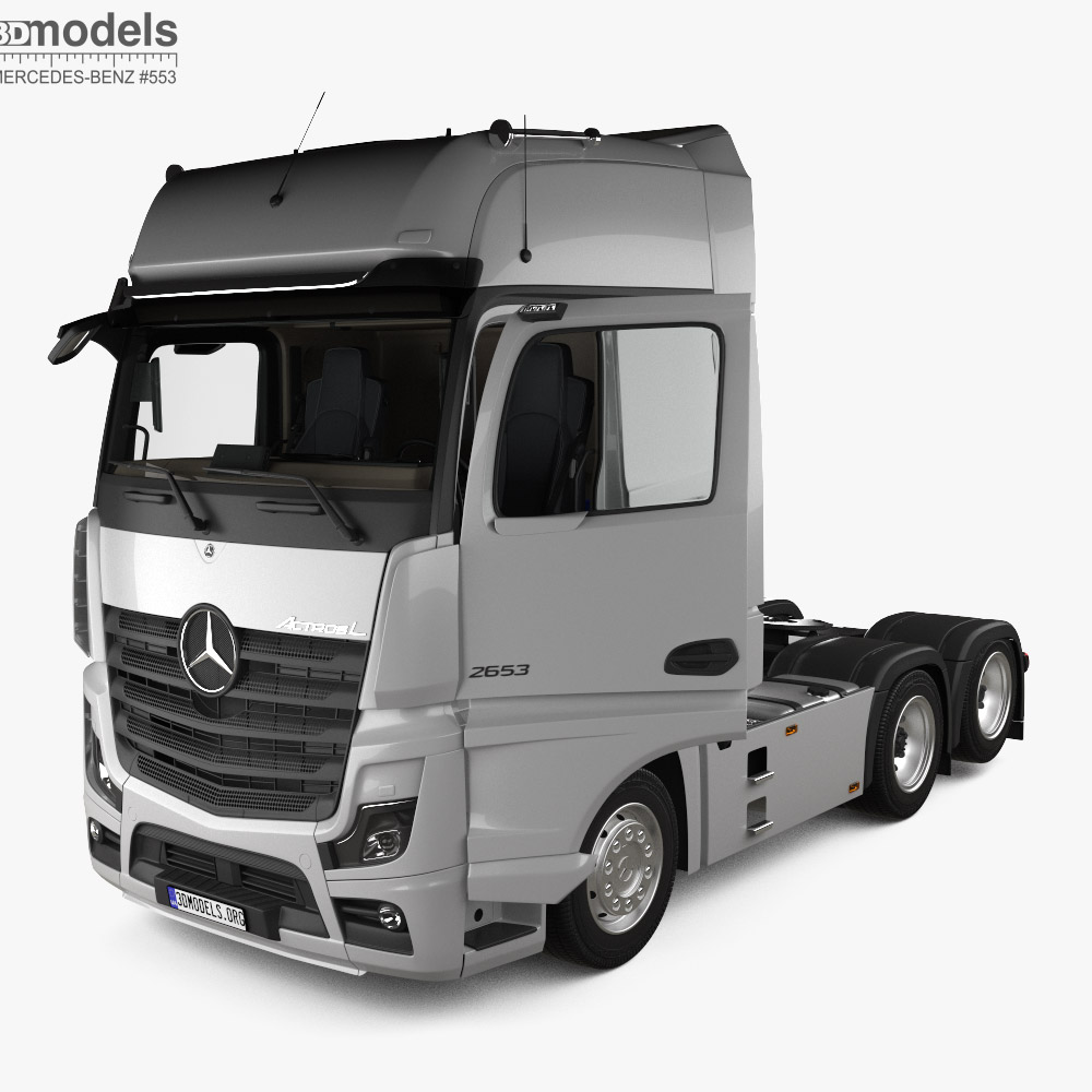 Mercedes-Benz Actros Camion Tracteur 3 essieux avec Intérieur 2024 Modèle 3D