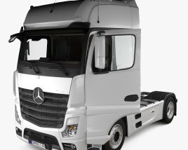 Mercedes-Benz Actros Седельный тягач 2-х осный с детальным интерьером 2024 3D модель