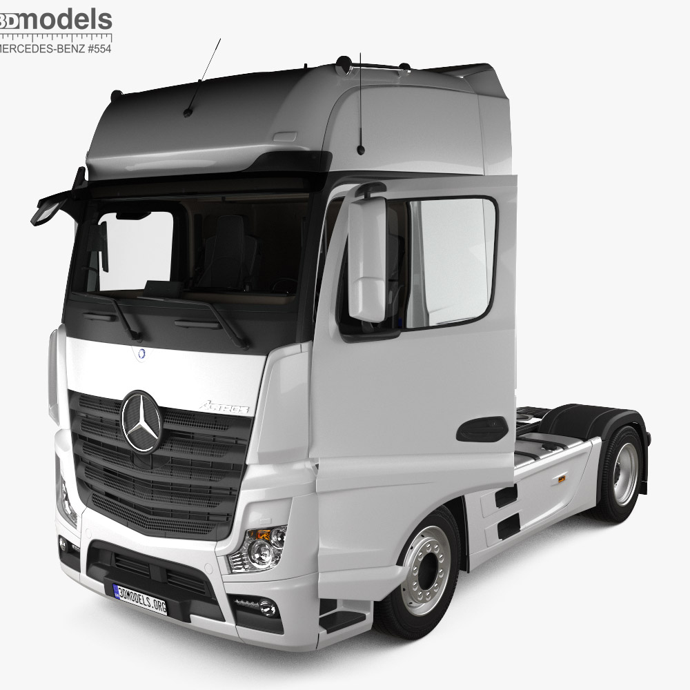 Mercedes-Benz Actros Седельный тягач 2-х осный с детальным интерьером 2024 3D модель