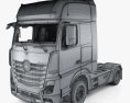Mercedes-Benz Actros Camion Tracteur 2 essieux avec Intérieur 2024 Modèle 3d wire render