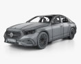 Mercedes-Benz E-class sedan AMG Line with HQ interior 2023 3d model wire render