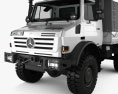 Mercedes-Benz Unimog U4000 Flatbed Canopy Truck with HQ interior 2000 Modelo 3d
