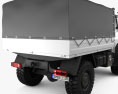 Mercedes-Benz Unimog U4000 Flatbed Canopy Truck with HQ interior 2000 3D модель
