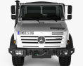 Mercedes-Benz Unimog U4000 Flatbed Canopy Truck with HQ interior 2000 3D 모델  front view