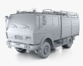 Mercedes-Benz 1222 消防車 1989 3Dモデル clay render