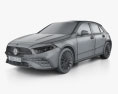 Mercedes-Benz A-class E AMG Line 2022 3D模型 wire render