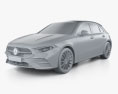 Mercedes-Benz A-class E AMG Line 2022 3D модель clay render
