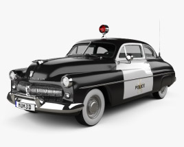 Mercury Eight Coupe Policía 1949 Modelo 3D