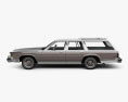 Mercury Marquis Colony Park 1981 3Dモデル side view