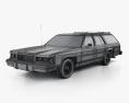 Mercury Grand Marquis Colony Park 1991 3D-Modell wire render