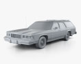 Mercury Grand Marquis Colony Park 1991 3D-Modell clay render