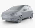 Mitsubishi Colt 3门 2013 3D模型 clay render