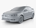 Mitsubishi Lancer 세단 2014 3D 모델  clay render
