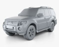 Mitsubishi Pajero Wagon 5门 2012 3D模型 clay render