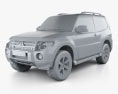 Mitsubishi Pajero 3-Türer 2012 3D-Modell clay render