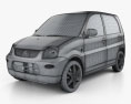 Mitsubishi Minica 5ドア 2011 3Dモデル wire render