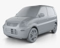 Mitsubishi Minica 5-Türer 2011 3D-Modell clay render