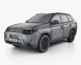 Mitsubishi Outlander PHEV 2016 3D模型 wire render