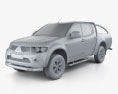 Mitsubishi L200 Triton Barbarian 黒 2015 3Dモデル clay render