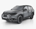 Mitsubishi Outlander 2018 3D模型 wire render
