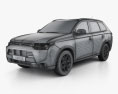Mitsubishi Outlander 2017 3D模型 wire render