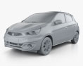 Mitsubishi Mirage GT 2020 3D-Modell clay render