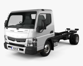 3D model of Mitsubishi Fuso Canter 515 Wide Single Cab Chassis Truck 2019