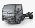 Mitsubishi Fuso Canter 515 Wide Single Cab Chassis Truck 2019 3d model wire render
