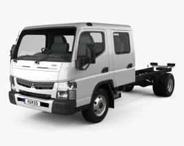 3D model of Mitsubishi Fuso Canter 815 Wide Crew Cab Chassis Truck 2019