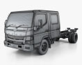 Mitsubishi Fuso Canter 815 Wide Crew Cab Вантажівка шасі 2019 3D модель wire render
