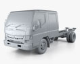 Mitsubishi Fuso Canter 815 Wide Crew Cab Chasis de Camión 2019 Modelo 3D clay render