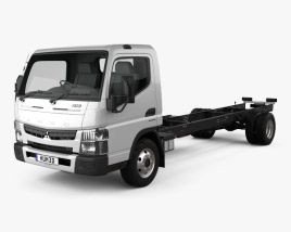 3D model of Mitsubishi Fuso Canter 918 Wide Single Cab Chassis Truck 2019