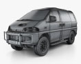 Mitsubishi Delica Space Gear 4WD 1997 3D模型 wire render
