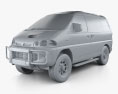 Mitsubishi Delica Space Gear 4WD 1997 3D модель clay render