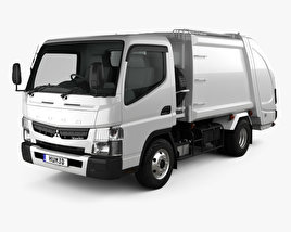 3D model of Mitsubishi Fuso Canter Shinmaywa Garbage Truck 2019
