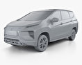 Mitsubishi Xpander 2019 3D 모델  clay render