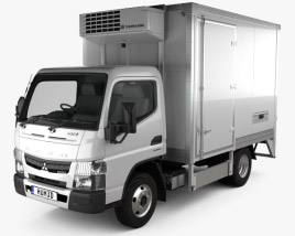 3D model of Mitsubishi Fuso Canter City Cab Refrigerator Truck 2020