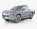 Mitsubishi Triton Club Cab 2021 3d model clay render