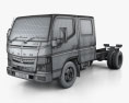 Mitsubishi Fuso Canter (515) City Crew Cab Fahrgestell LKW 2019 3D-Modell wire render