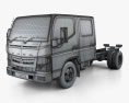 Mitsubishi Fuso Canter (515) City Crew Cab 底盘驾驶室卡车 带内饰 2019 3D模型 wire render