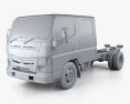 Mitsubishi Fuso Canter (515) City Crew Cab Chassis Truck with HQ interior 2019 3d model clay render