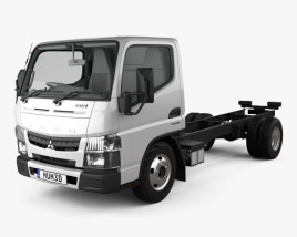 Mitsubishi Fuso Canter (515) City Cabine Simple Low Roof Camion Châssis avec Intérieur 2019 Modèle 3D