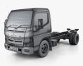 Mitsubishi Fuso Canter (515) Super Low City Cab Вантажівка шасі з детальним інтер'єром 2019 3D модель wire render