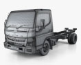 Mitsubishi Fuso Canter (515) Wide Single Cab 섀시 트럭 인테리어 가 있는 2019 3D 모델  wire render